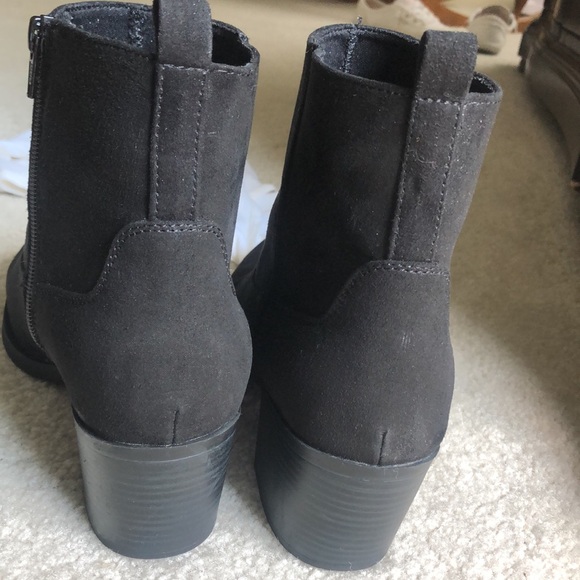 Black Suede Booties, size 10. Good condition. - Picture 4 of 7